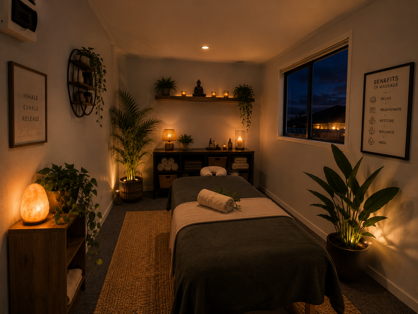 Cabin used as a small business massage studio