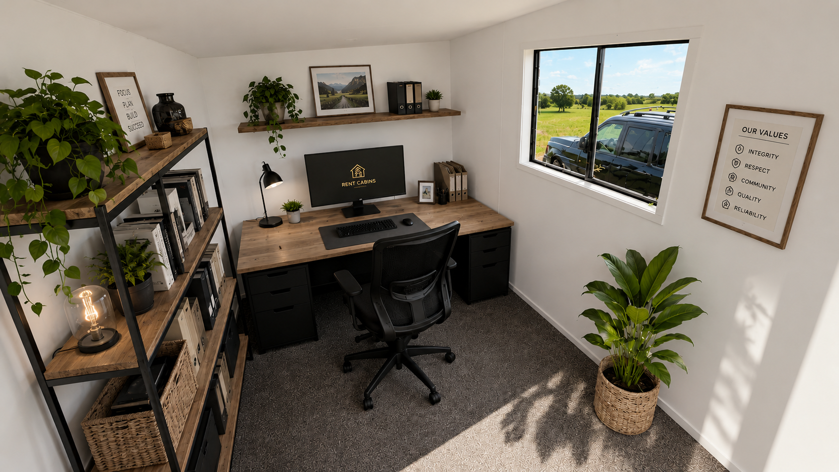 Cabin used as a home office
